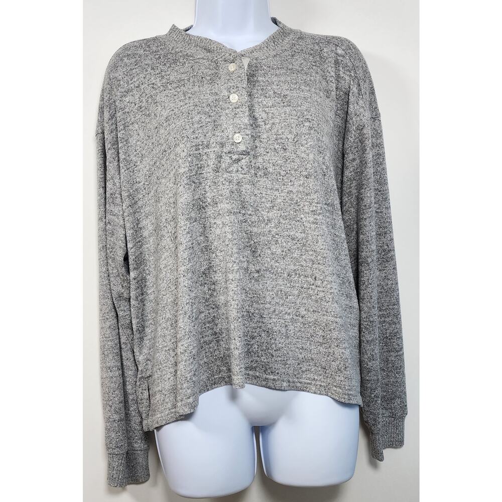 Abercrombie & Fitch Minimalist Casual Cozy Lounge Henley Pullover L